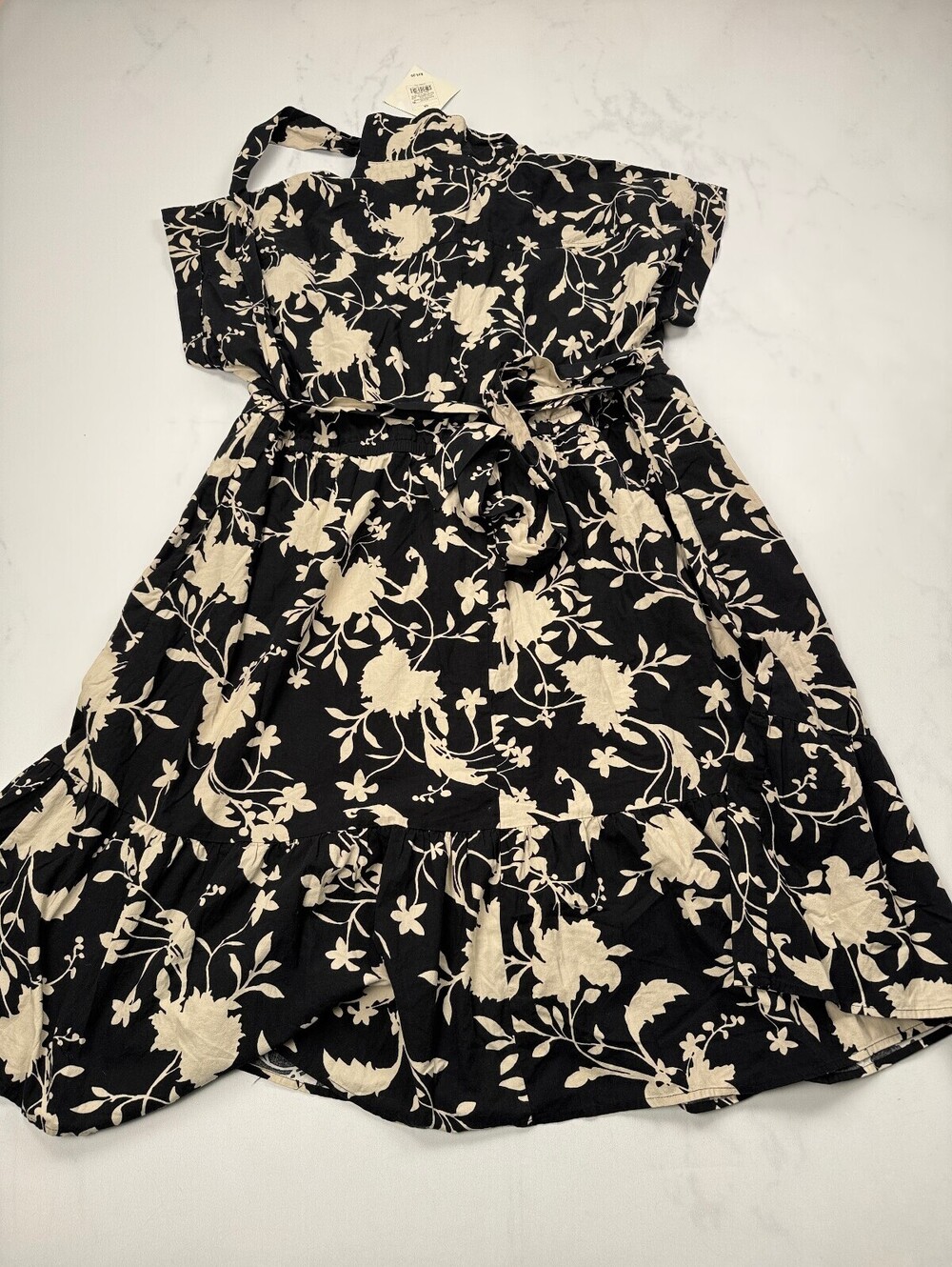 Ava & Viv Black Midi Dress 90s Printed - Womens 3X